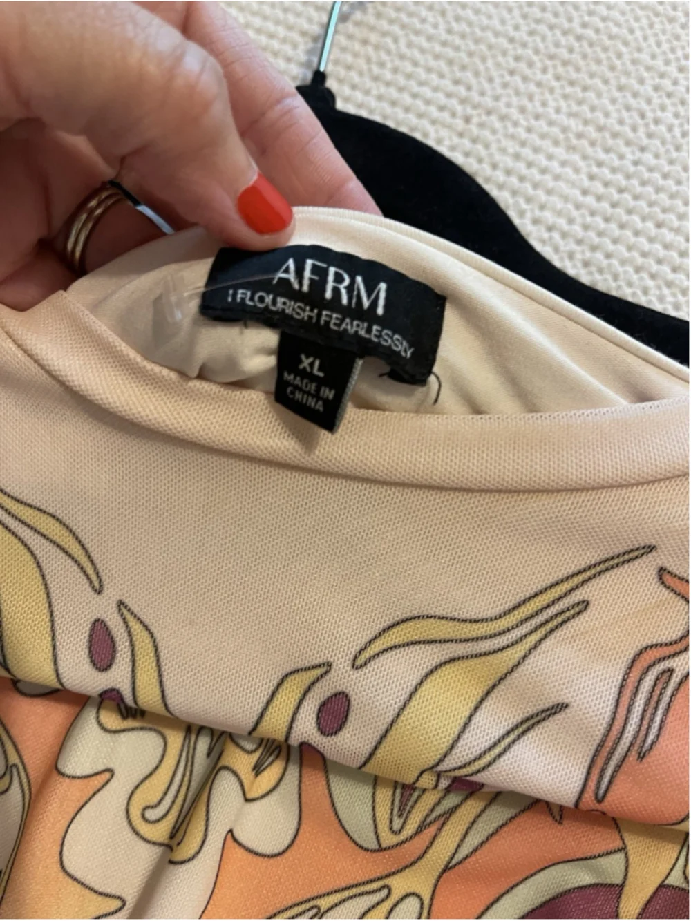 Revolve Affrm Siri Long Sleeve Mesh Pastel Swirl Dress XL